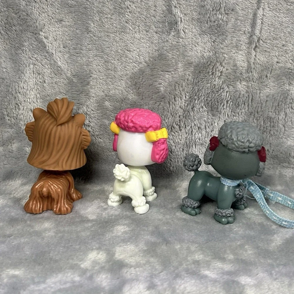Barbie My Pet‎ Pals Chic Boutique Dog Figures Lot of 3 Poodle Yorkie w Leash